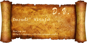 Dezső Vitold névjegykártya